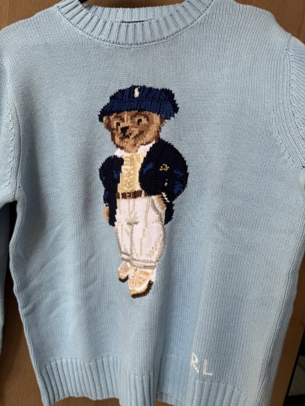 🧸 Polo Ralph Lauren Bear Knit Sweater Light Blue - Picture 4 of 6